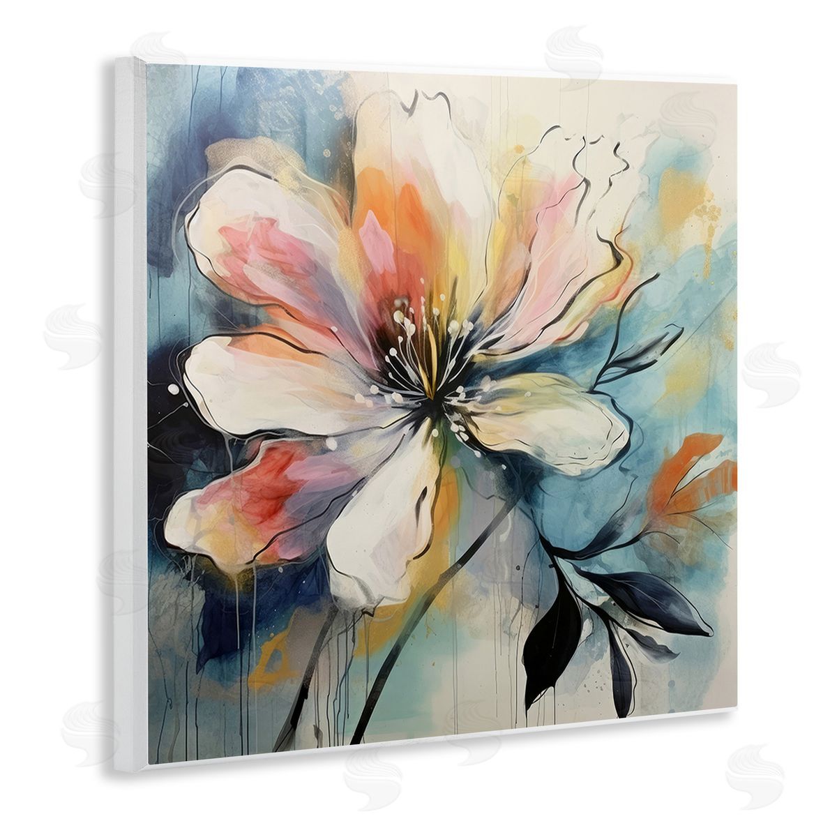 Lazar Studio Modern Pink Blossom Wooden Wall Plaque Art Print