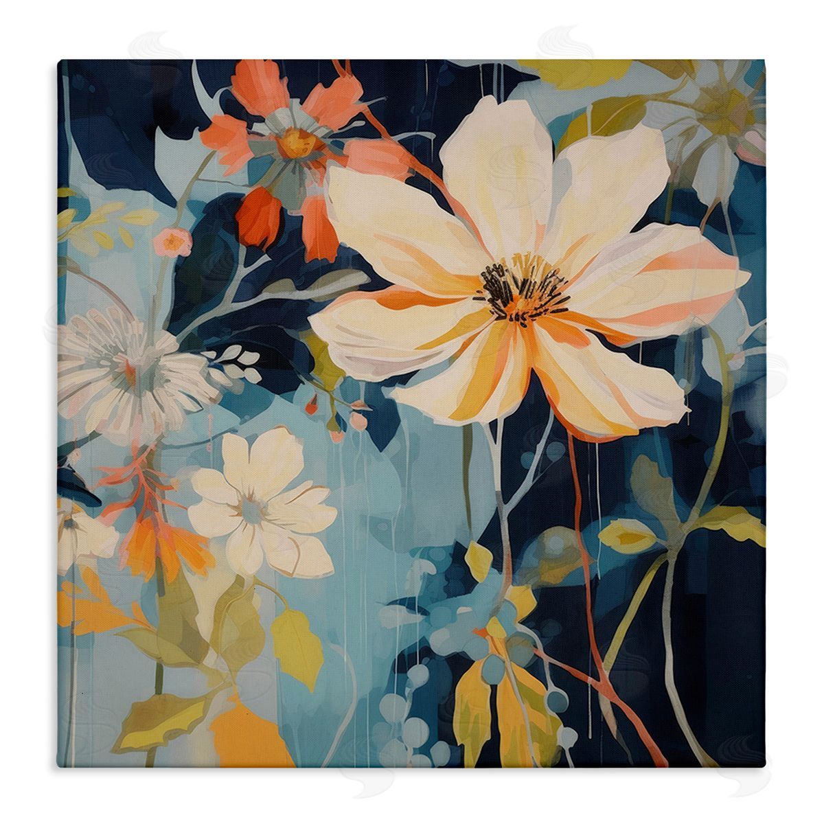 Lazar Studio Varied Flowers Pattern Canvas Wall Art Print
