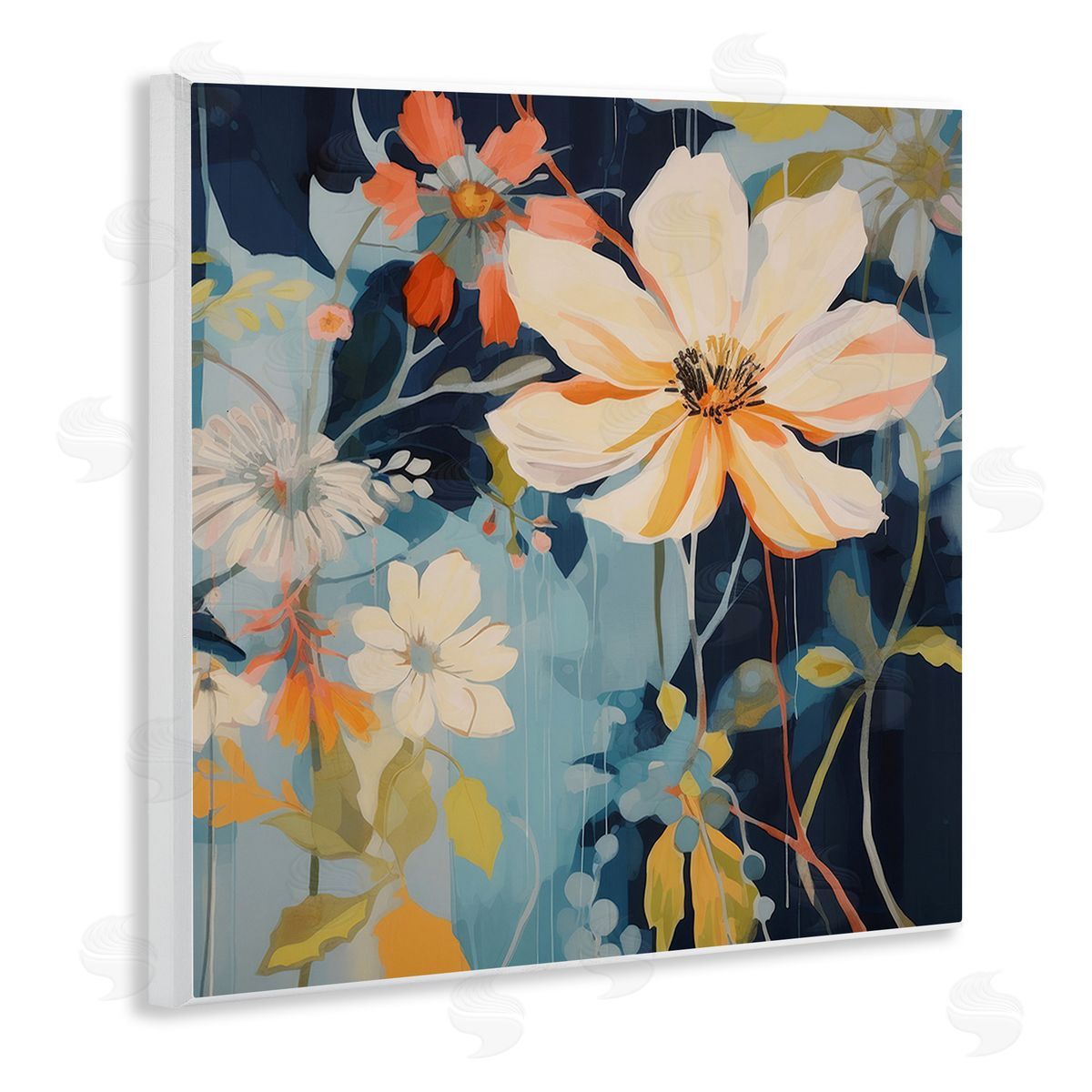 Lazar Studio Varied Flowers Pattern Wooden Wall Plaque Art Print