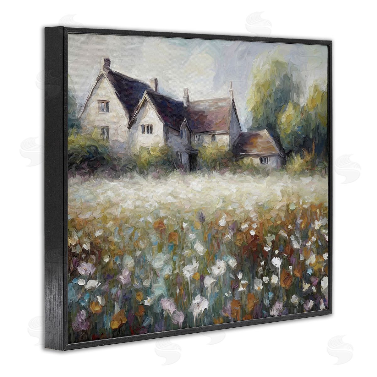 Ramona Murdock Traditional Farmhouse Meadow Black Framed Giclee Wall Art Print