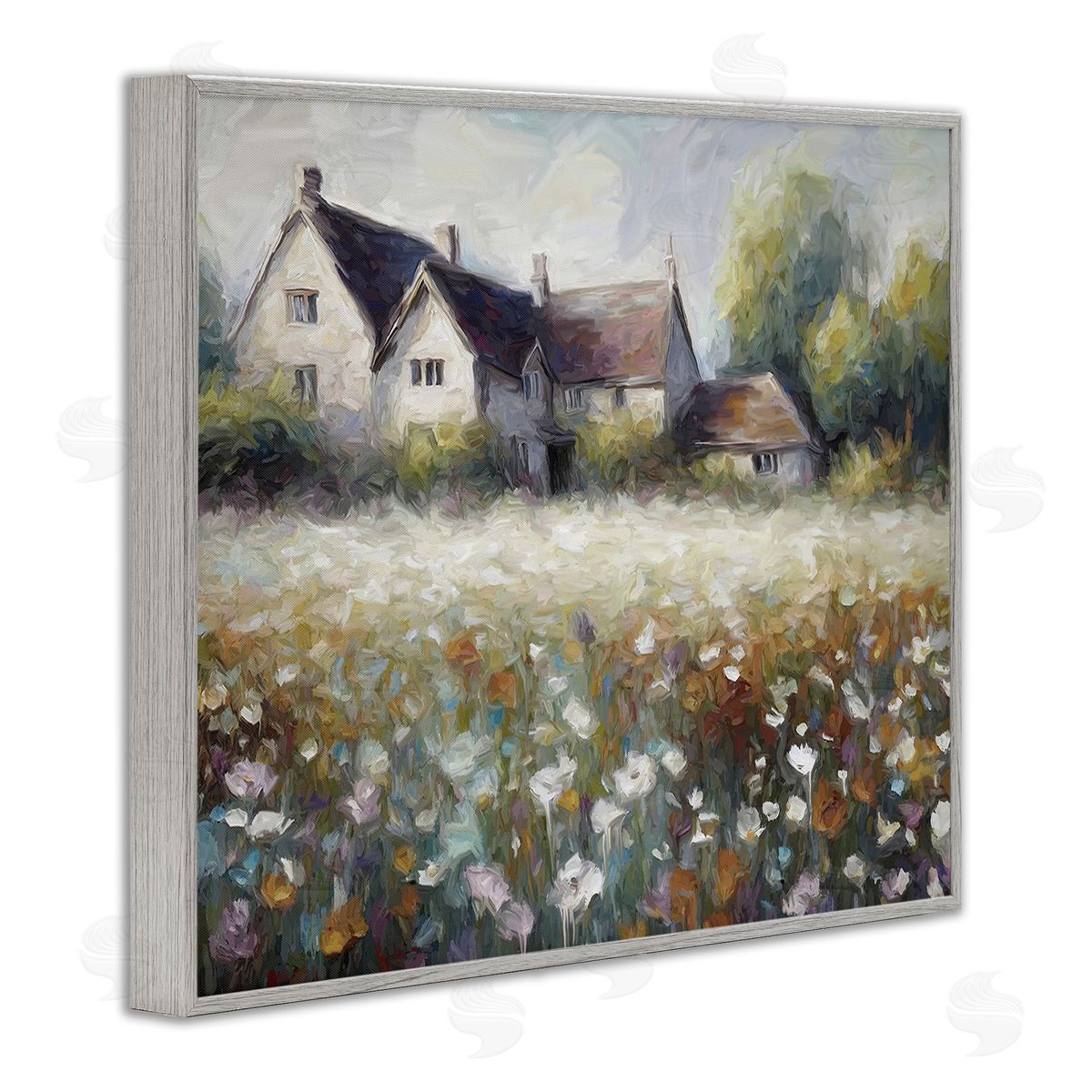 Ramona Murdock Traditional Farmhouse Meadow Gray Framed Giclee Wall Art Print