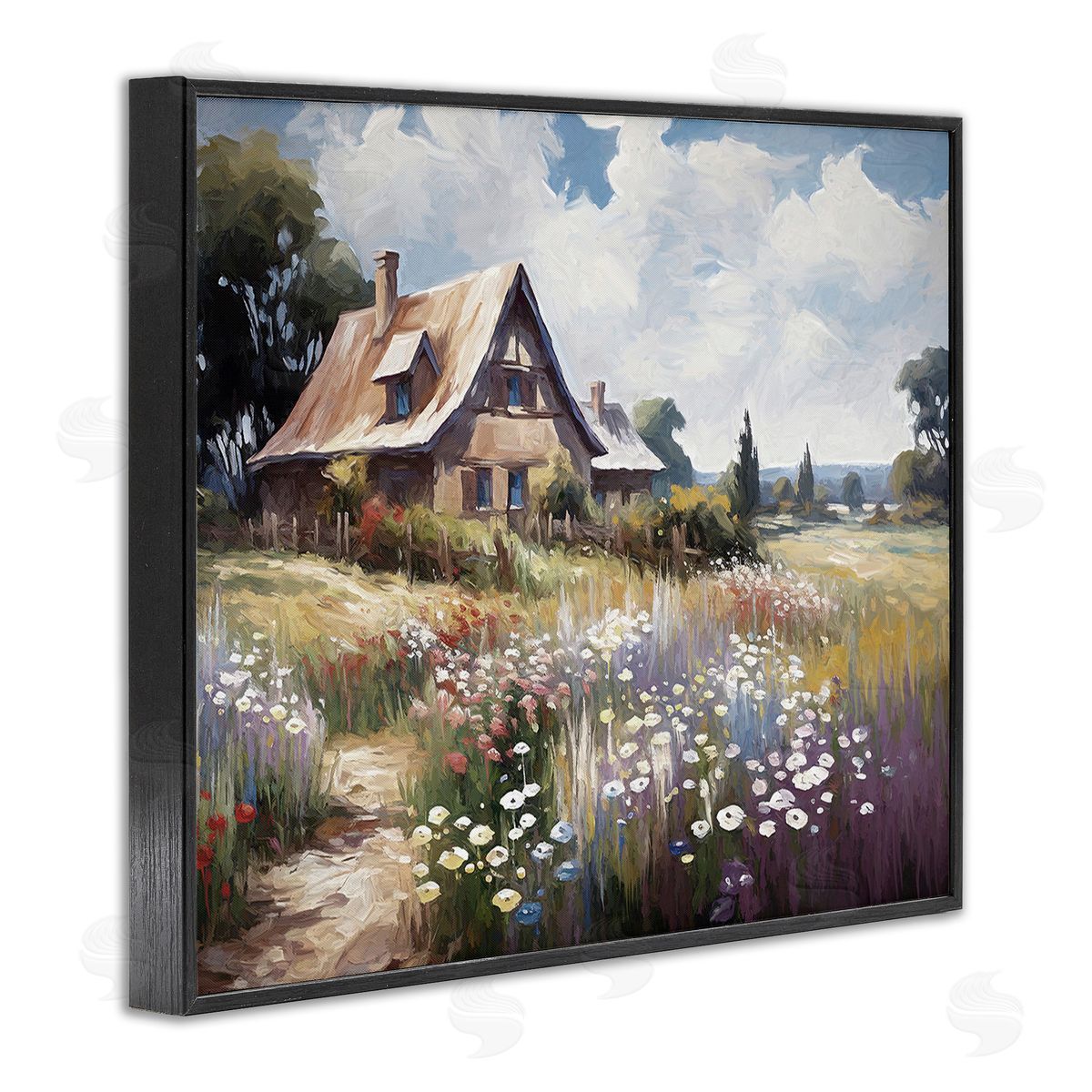 Ramona Murdock Charming Cottage Garden Black Framed Giclee Wall Art Print