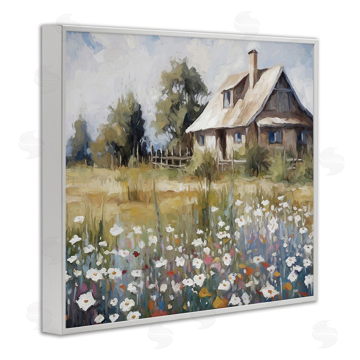 Ramona Murdock Charming Prairie Cottage White Framed Giclee Wall Art Print