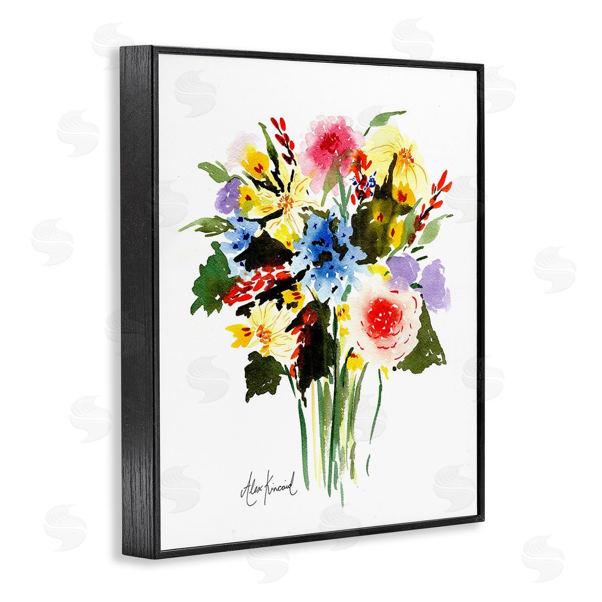 Alexandria Gilbert Kincaid Modern Bright Bouquet Black Framed Giclee Wall Art Print