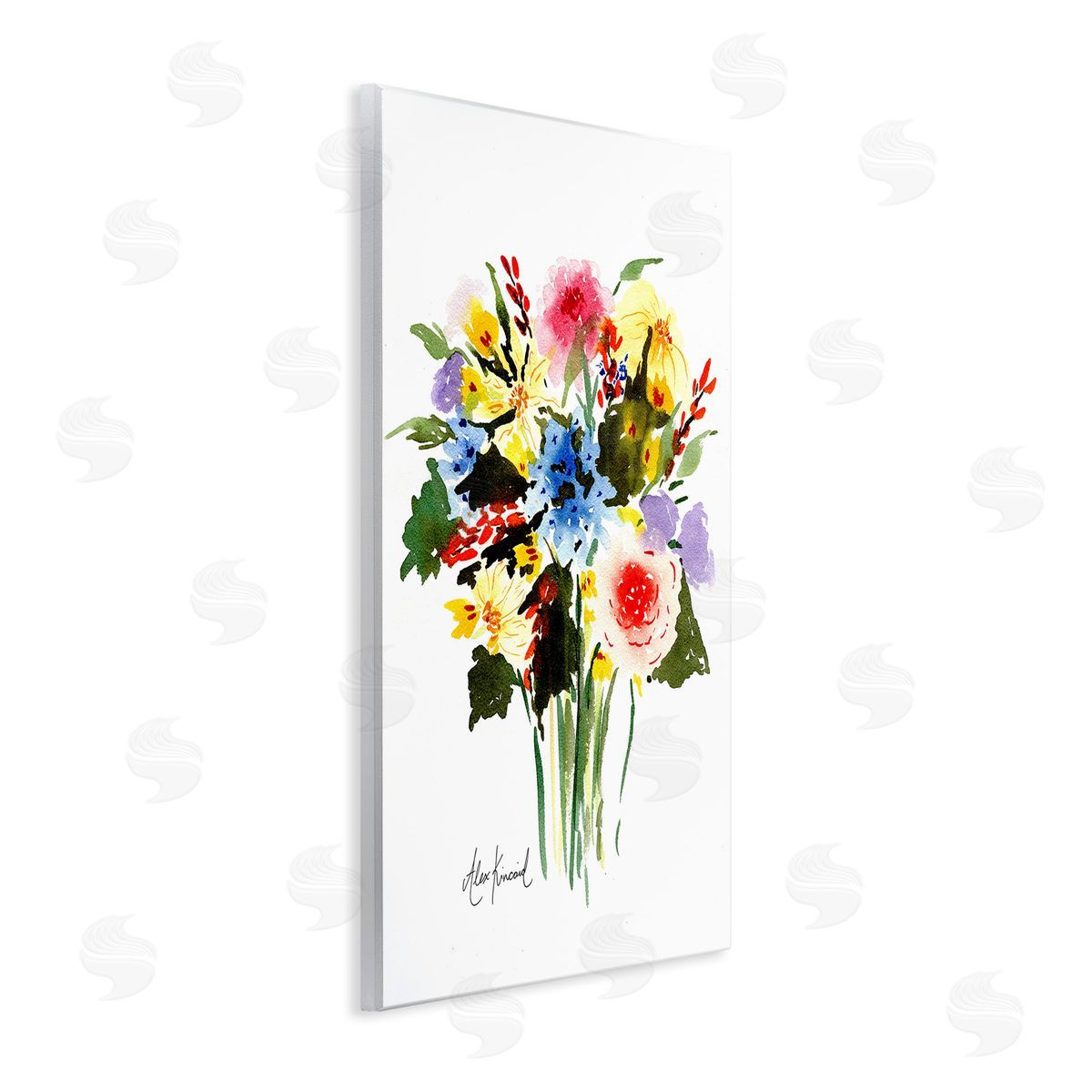 Alexandria Gilbert Kincaid Modern Bright Bouquet Wooden Wall Plaque Art Print