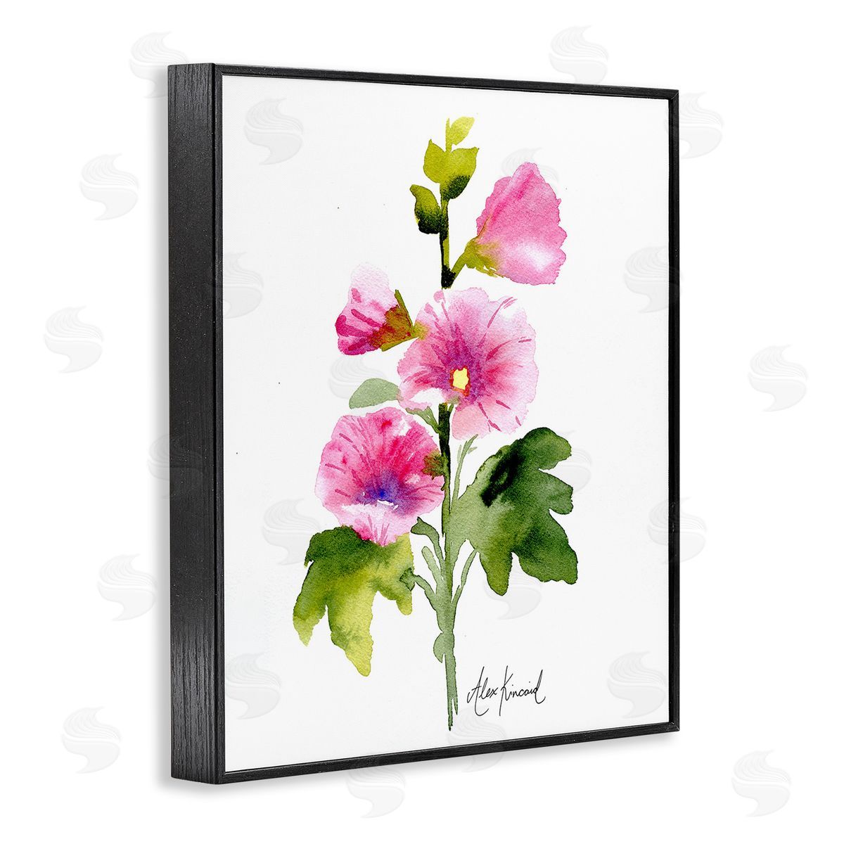 Alexandria Gilbert Kincaid Pink Watercolor Blossoms Black Framed Giclee Wall Art Print