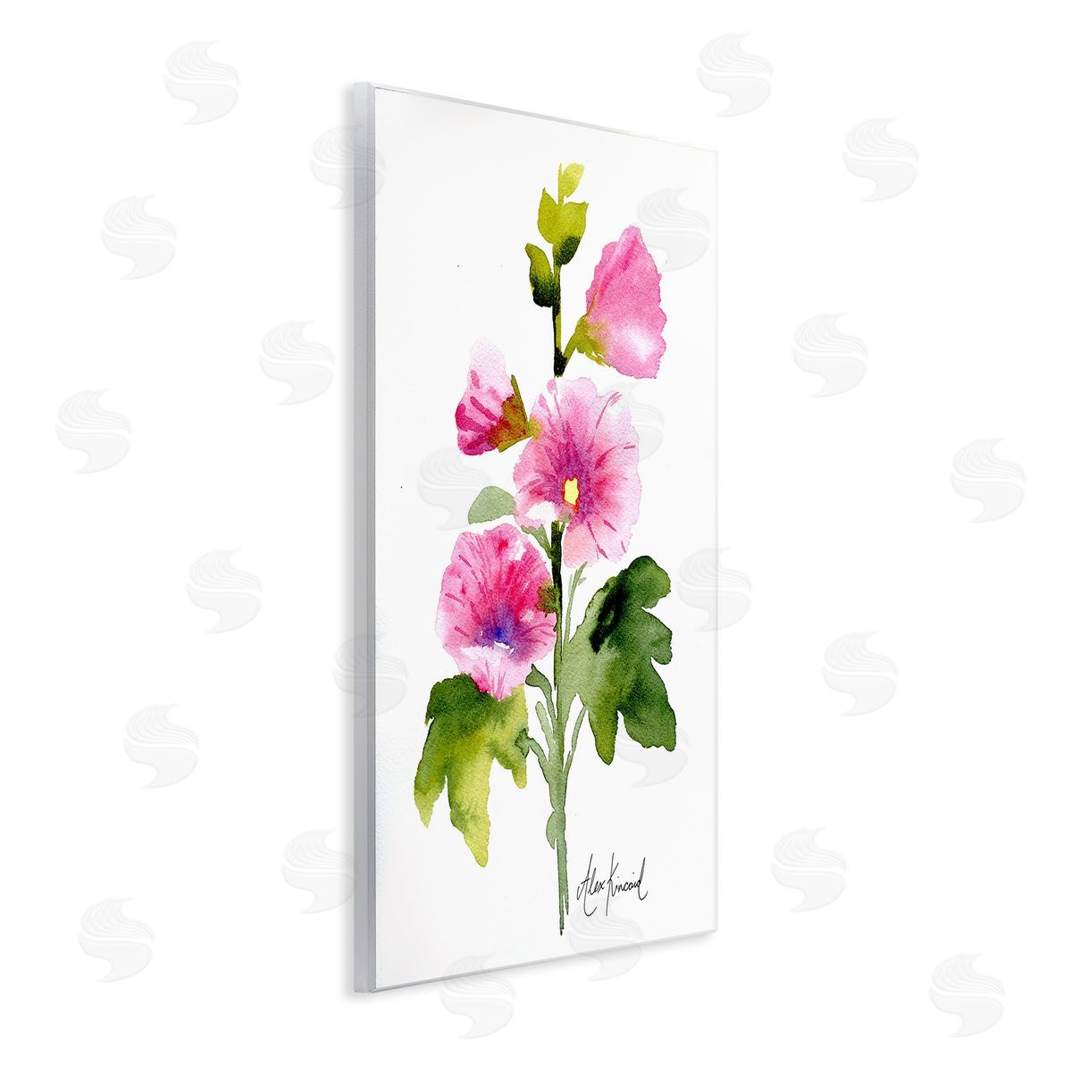 Alexandria Gilbert Kincaid Pink Watercolor Blossoms Wooden Wall Plaque Art Print