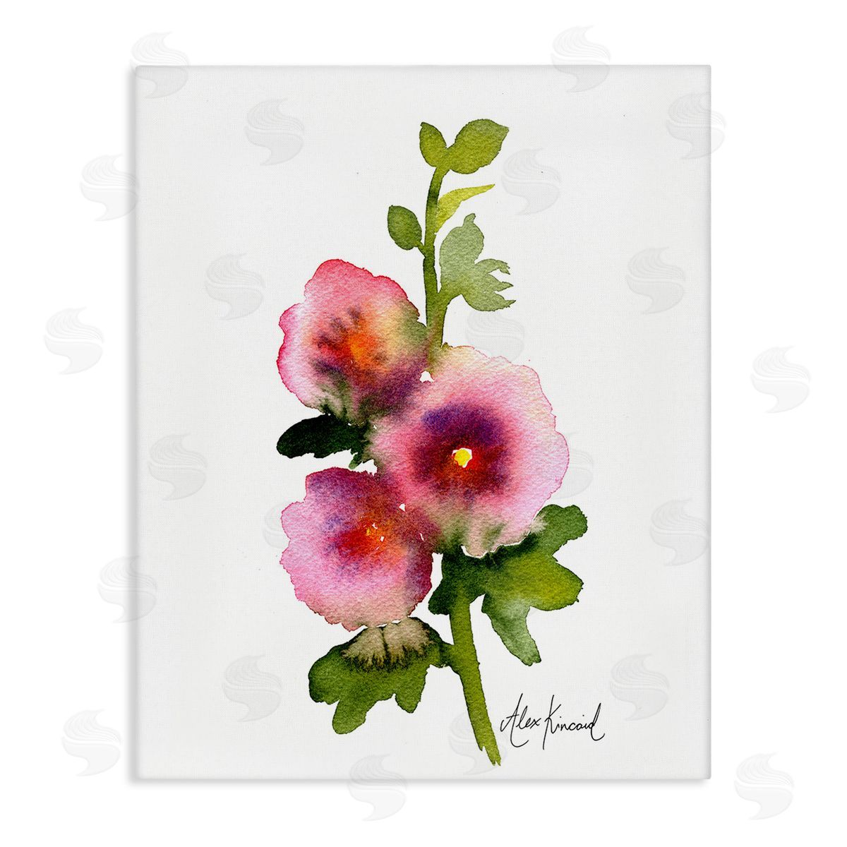 Alexandria Gilbert Kincaid Pink Watercolor Flowers Canvas Wall Art Print