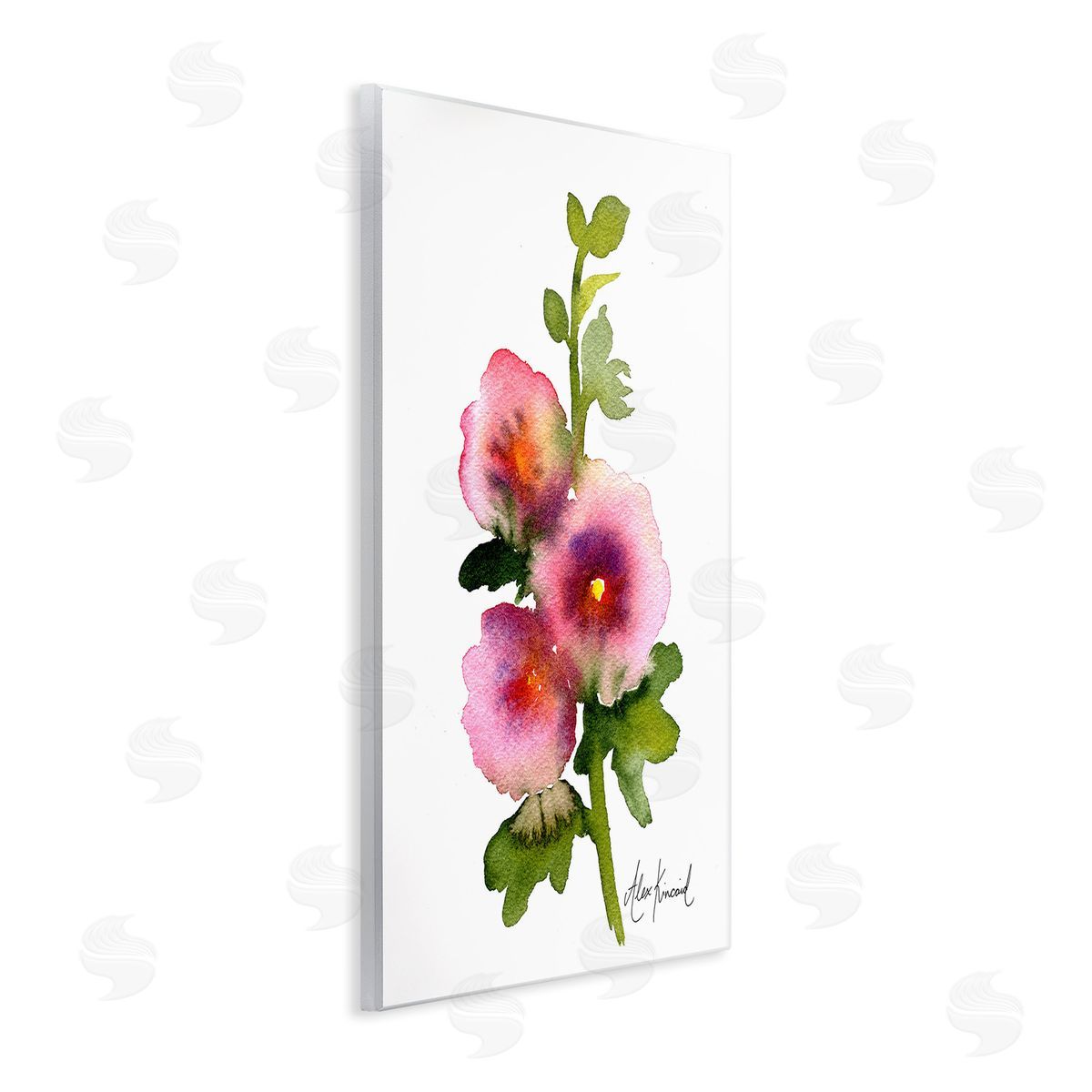 Alexandria Gilbert Kincaid Pink Watercolor Flowers Wooden Wall Plaque Art Print
