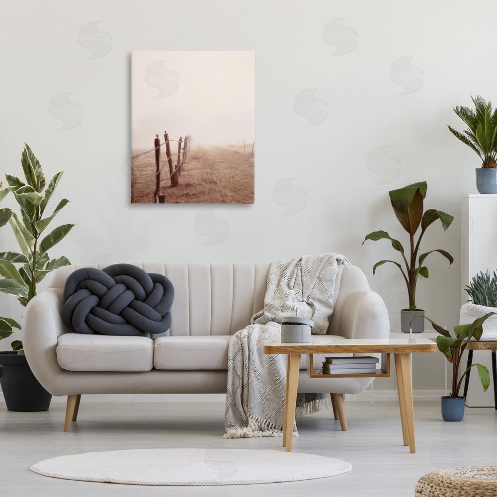 Leah Straatsma Quiet Foggy Countryside Canvas Wall Art Print in Room