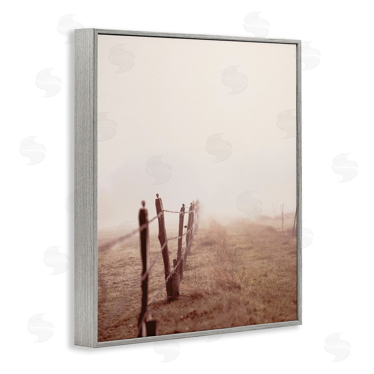 Leah Straatsma Quiet Foggy Countryside Gray Framed Giclee Wall Art Print
