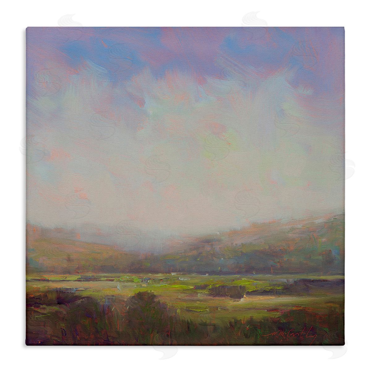 William McCarthy Country Field & Purple Sky Canvas Wall Art Print