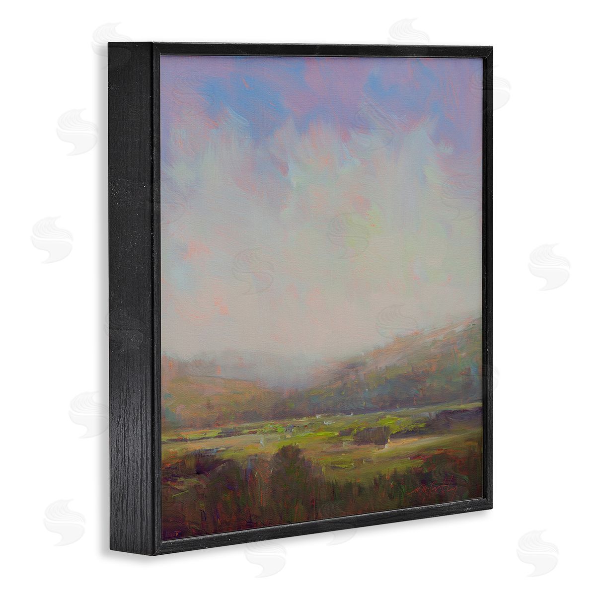 William McCarthy Country Field & Purple Sky Black Framed Giclee Wall Art Print