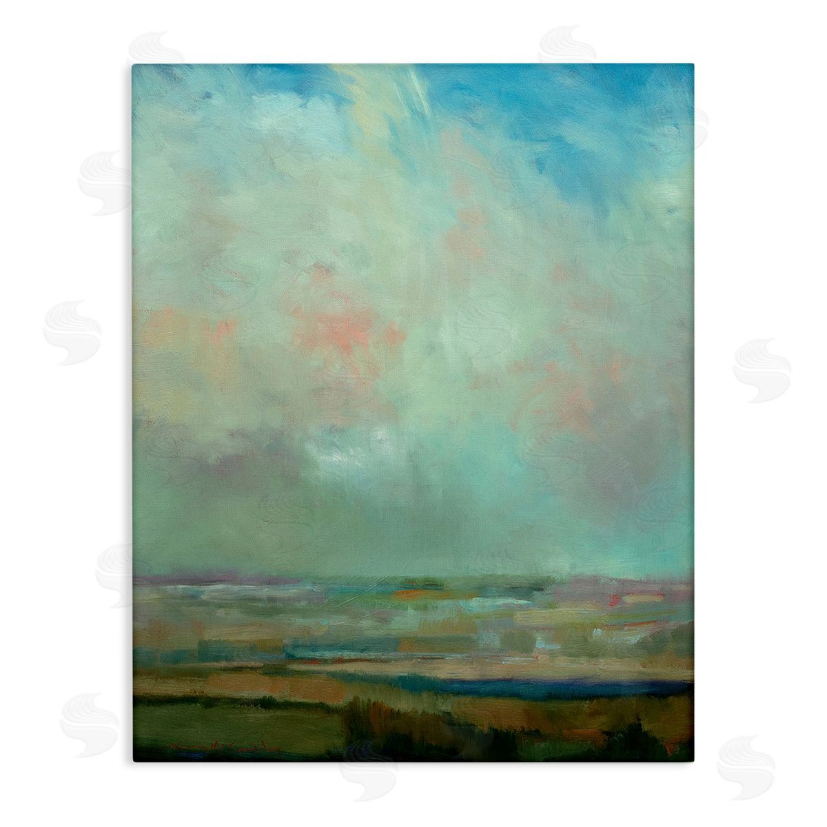 William McCarthy Blue Abstract Scenery Canvas Wall Art Print