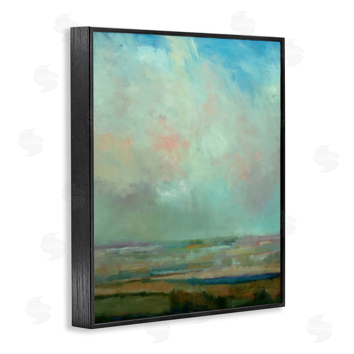 William McCarthy Blue Abstract Scenery Black Framed Giclee Wall Art Print