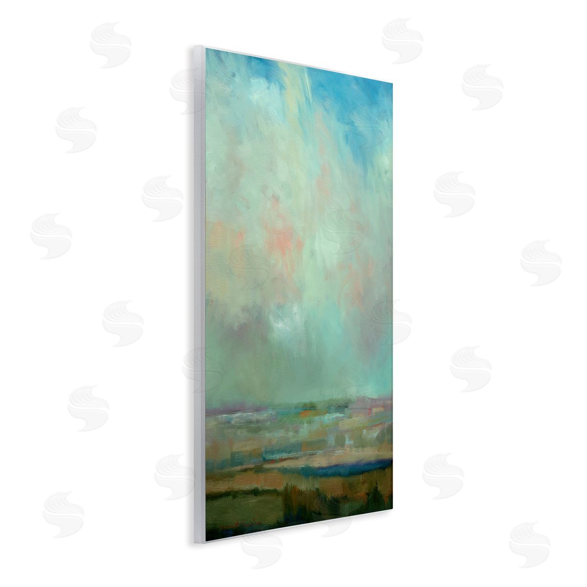 William McCarthy Blue Abstract Scenery Wooden Wall Plaque Art Print