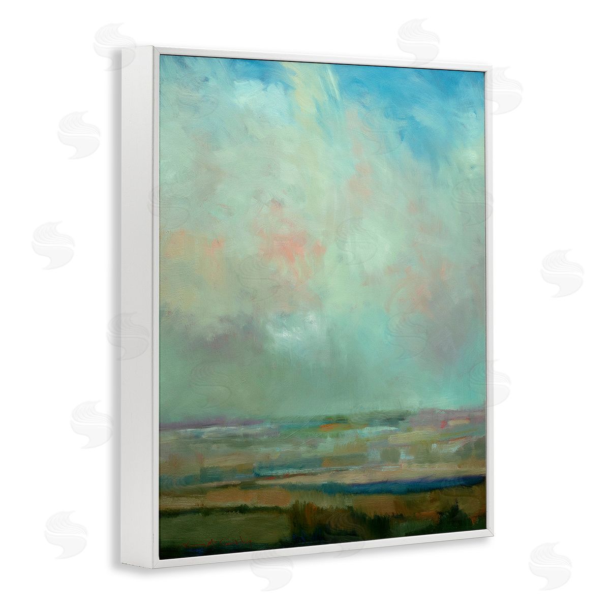 William McCarthy Blue Abstract Scenery White Framed Giclee Wall Art Print