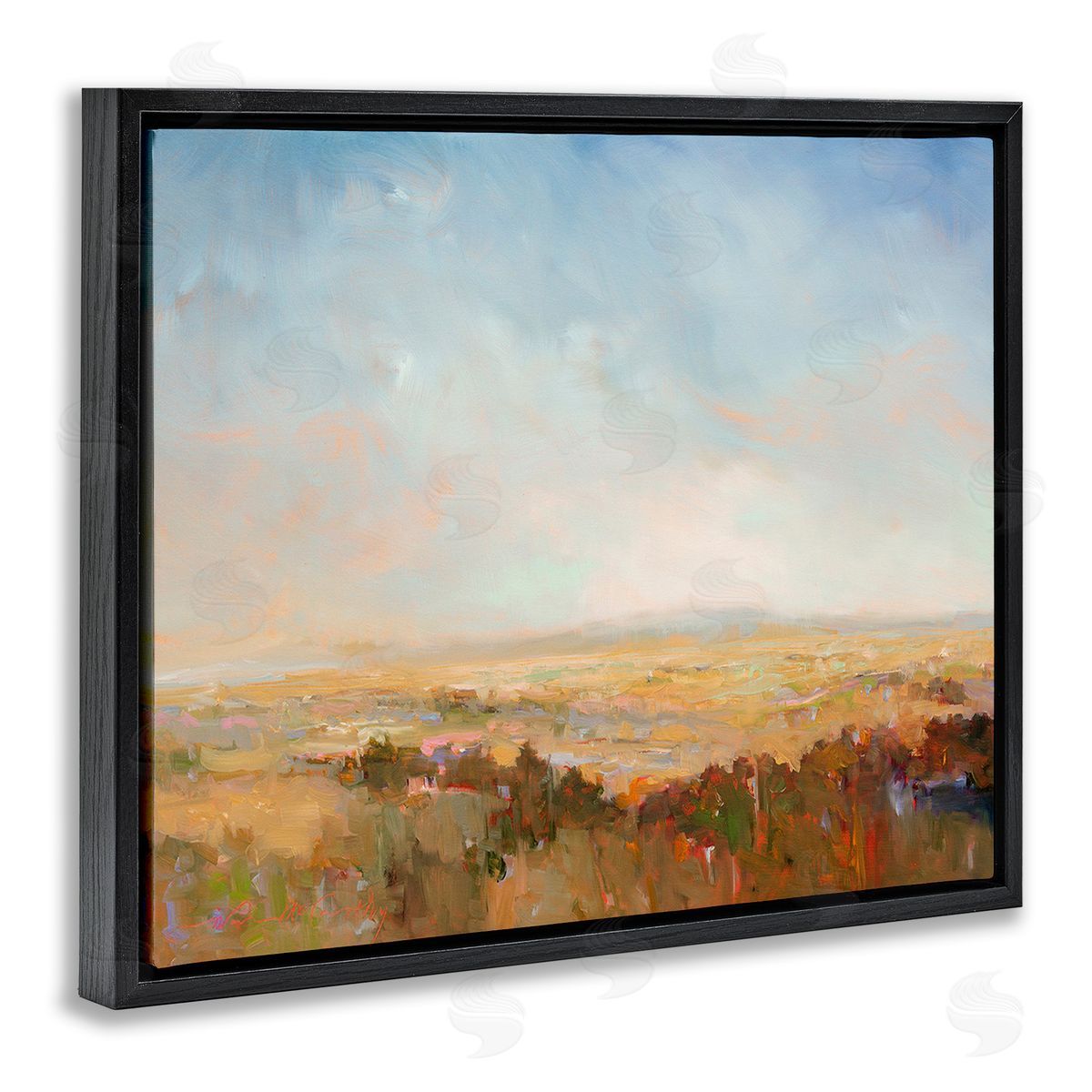 William McCarthy Abstract Farmland Nature Black Floating Frame Canvas Wall Art Print
