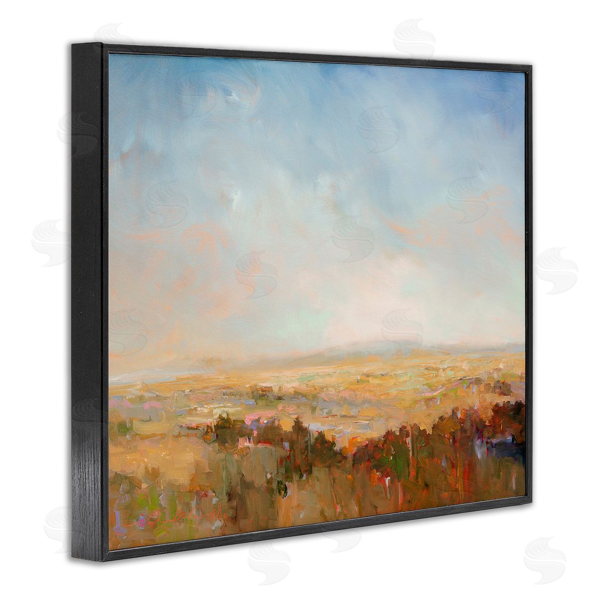 William McCarthy Abstract Farmland Nature Black Framed Giclee Wall Art Print