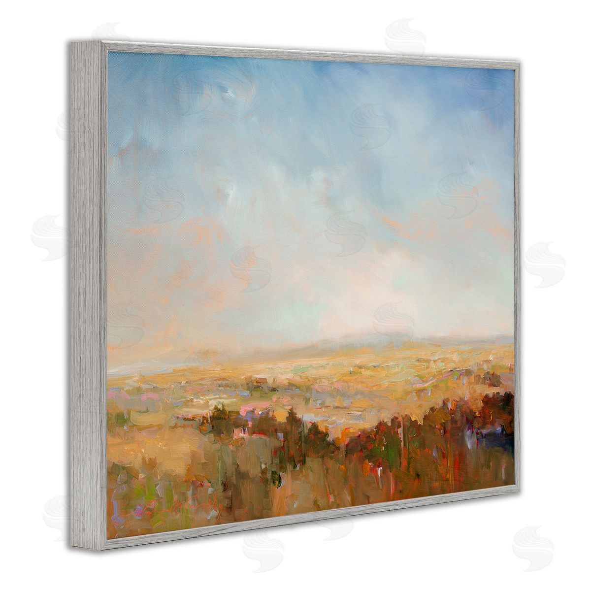 William McCarthy Abstract Farmland Nature Gray Framed Giclee Wall Art Print