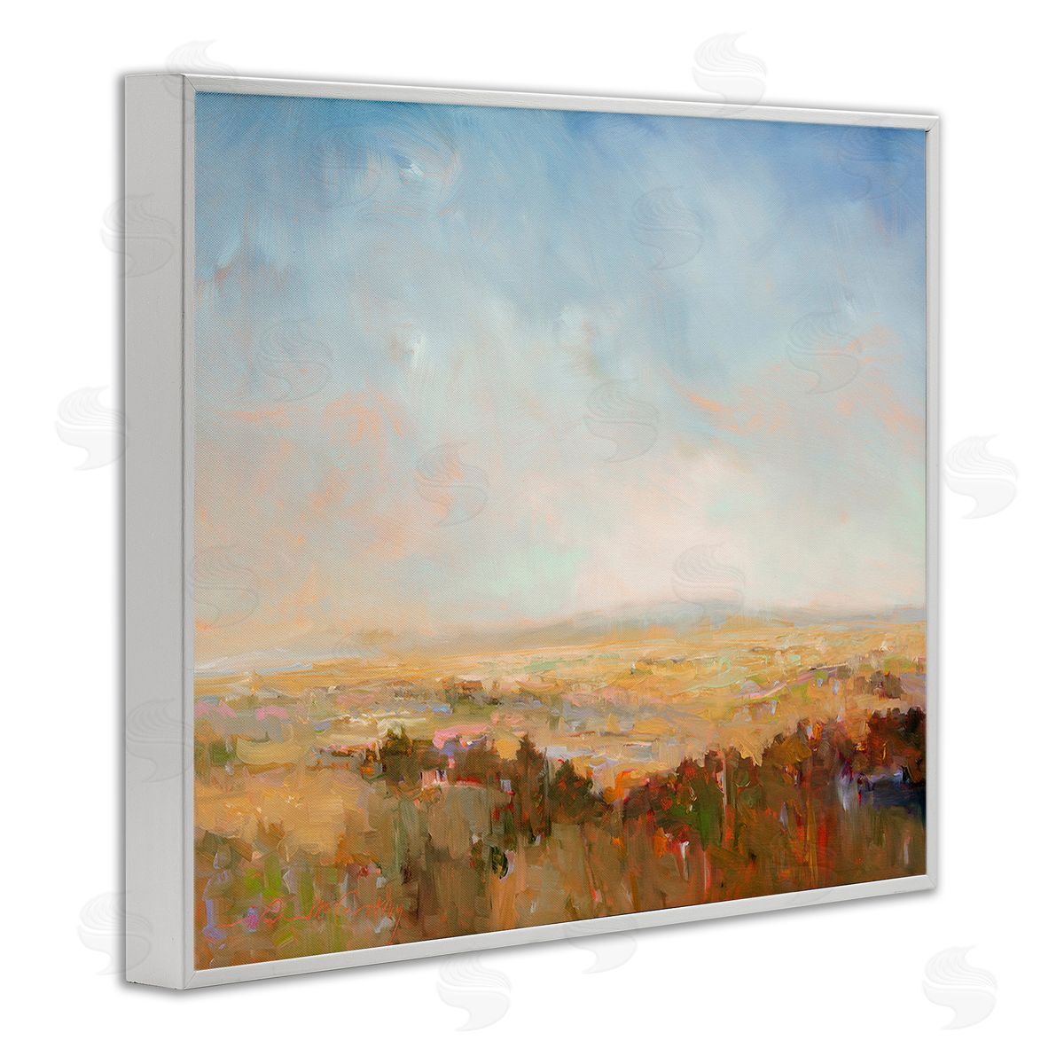 William McCarthy Abstract Farmland Nature White Framed Giclee Wall Art Print