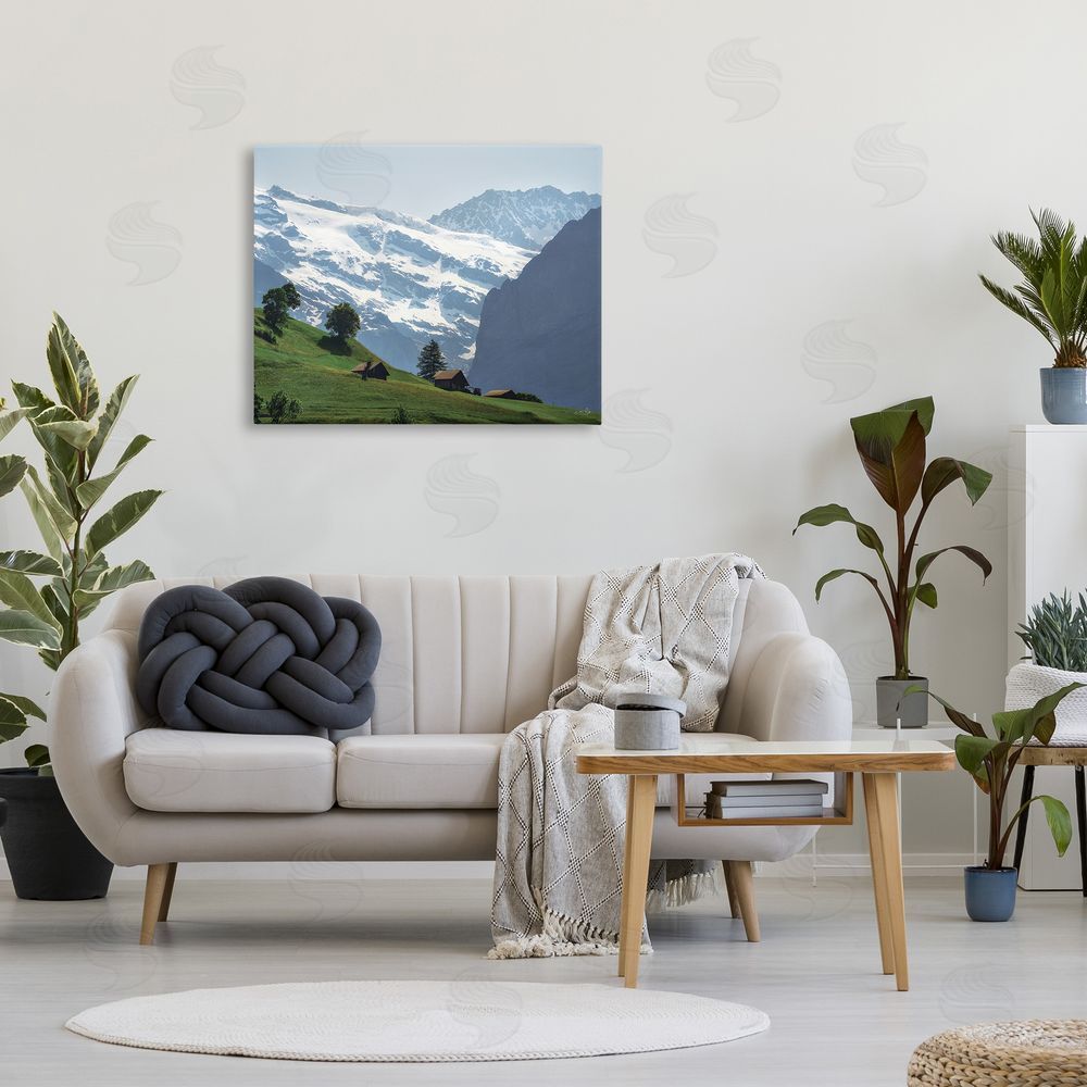 Martin Podt Mountain Cottages Landscape Canvas Wall Art Print in Room