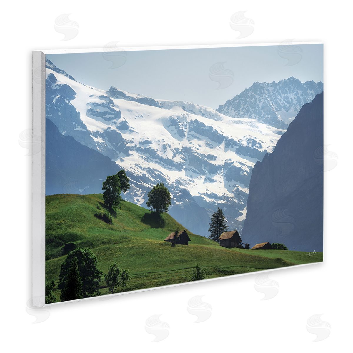 Martin Podt Mountain Cottages Landscape Wooden Wall Plaque Art Print