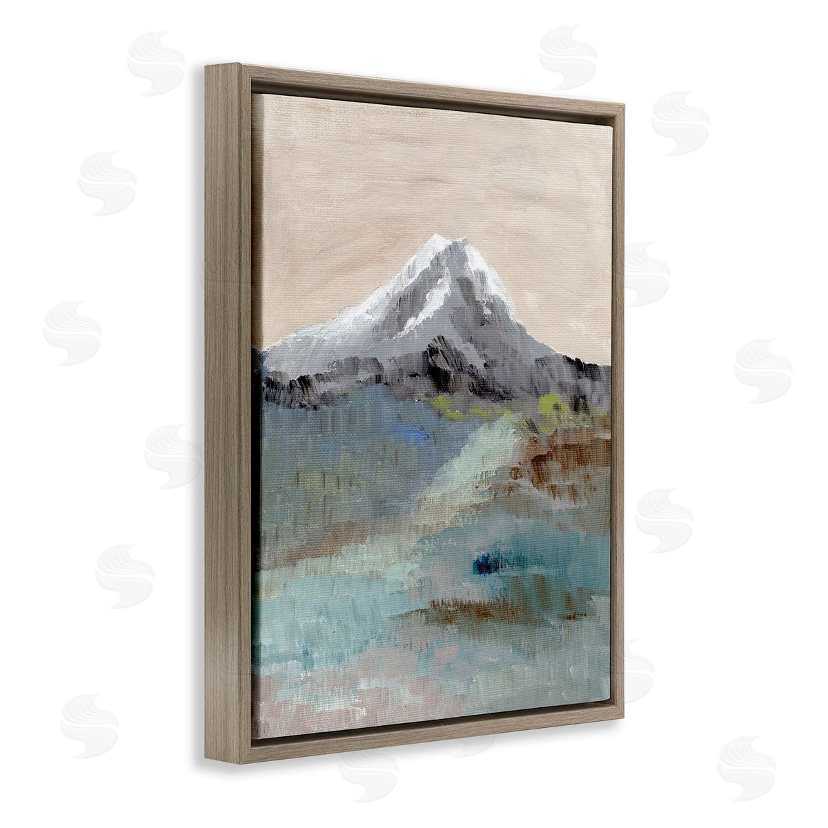 Nikita Jariwala Brushed Abstract Volcano Brown Floating Frame Canvas Wall Art Print