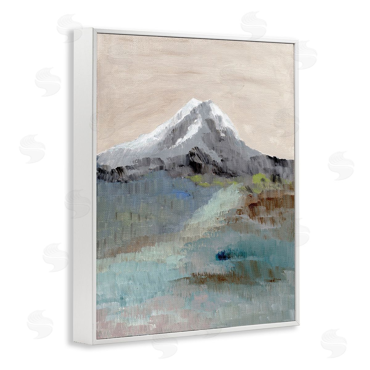 Nikita Jariwala Brushed Abstract Volcano White Framed Giclee Wall Art Print