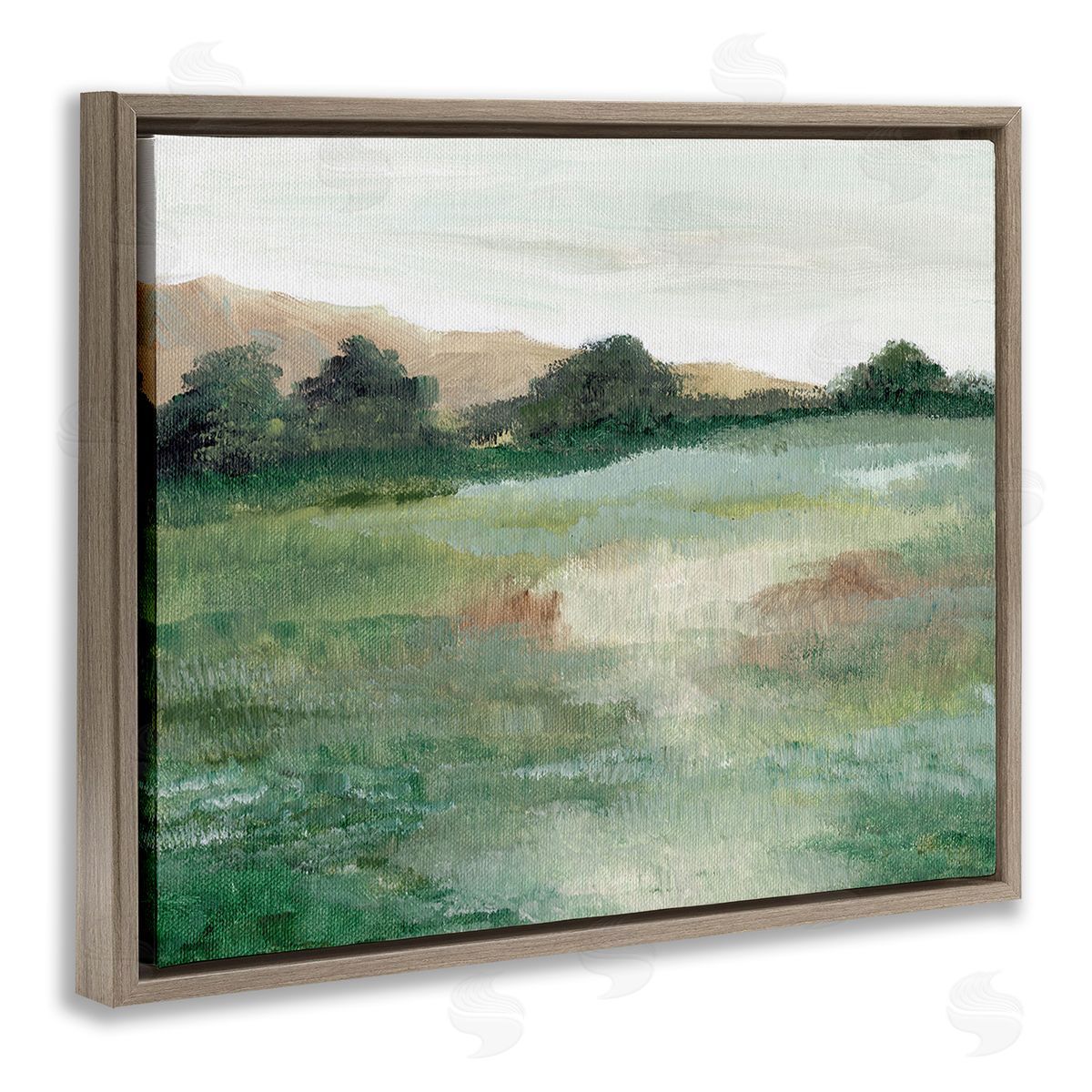 Nikita Jariwala Brushed Mountain Valley Brown Floating Frame Canvas Wall Art Print