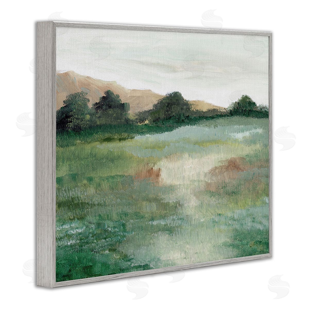 Nikita Jariwala Brushed Mountain Valley Gray Framed Giclee Wall Art Print