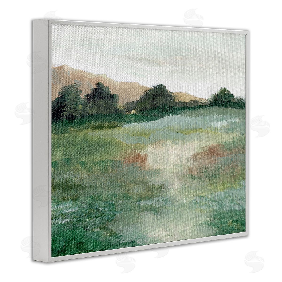 Nikita Jariwala Brushed Mountain Valley White Framed Giclee Wall Art Print