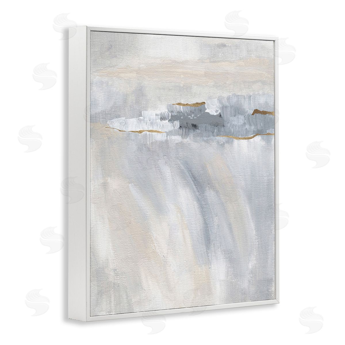Nikita Jariwala Grey Abstract Movement White Framed Giclee Wall Art Print