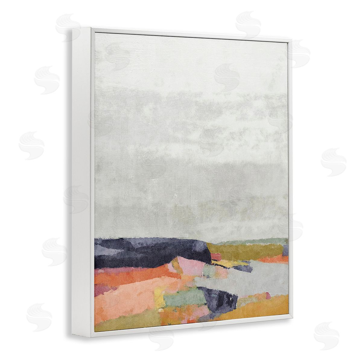 Suzanne Nicoll Modern Hue Landscape White Framed Giclee Wall Art Print