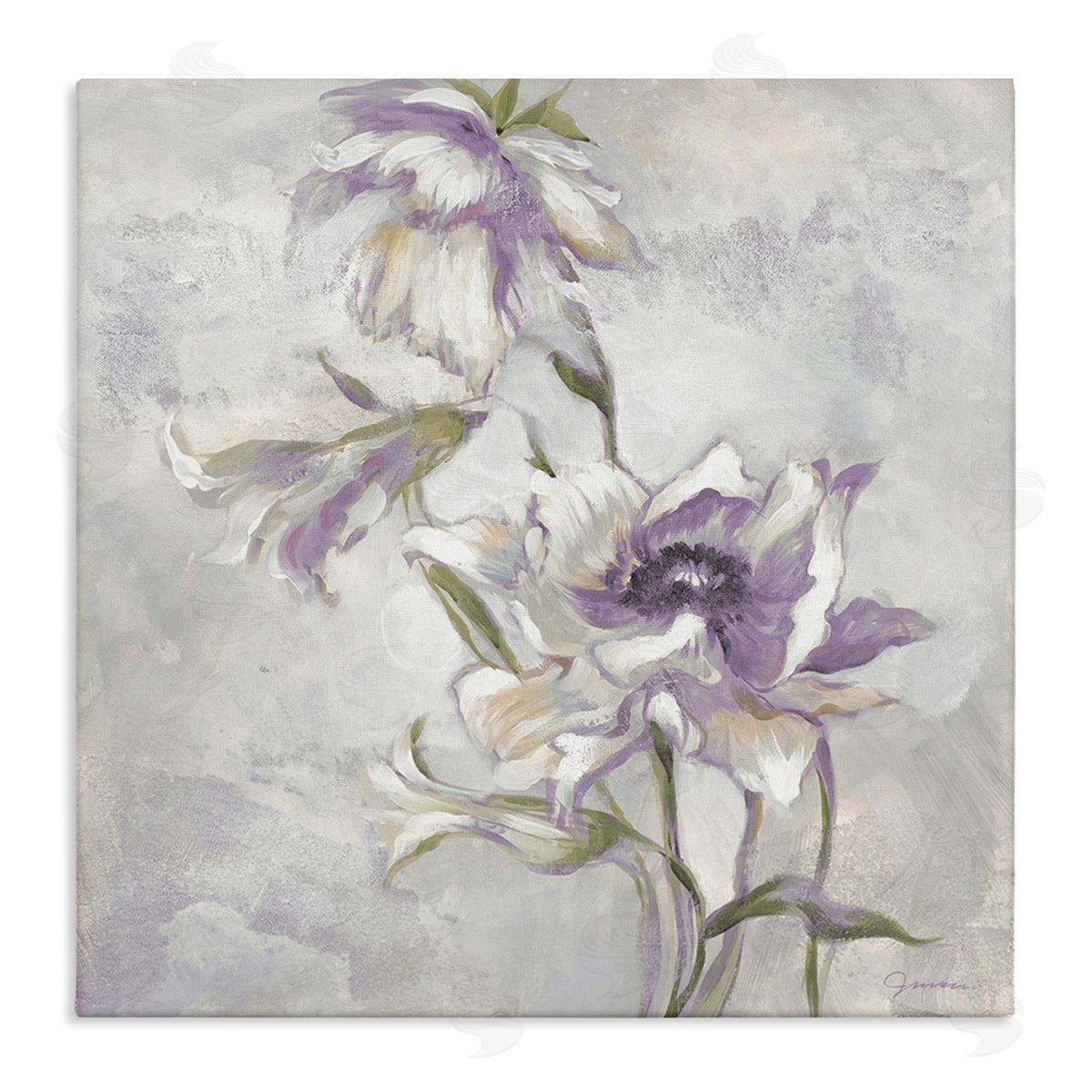 Liz Jardine Purple Curling Petals Canvas Wall Art Print