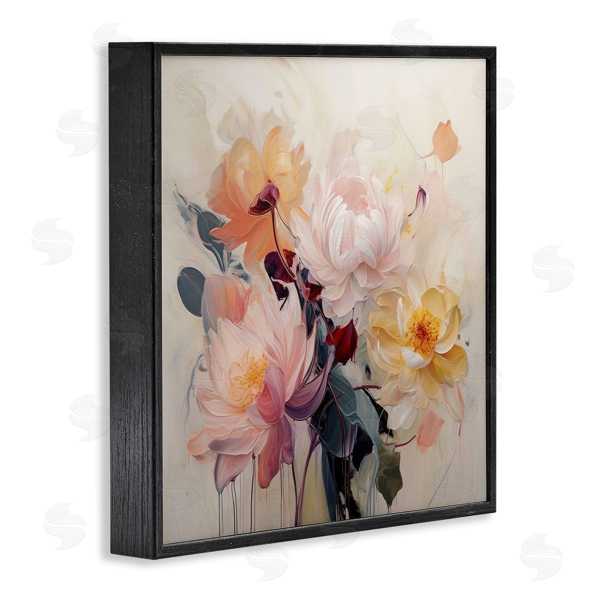 Irena Orlov Elegant Blooming Dahlias Black Framed Giclee Wall Art Print