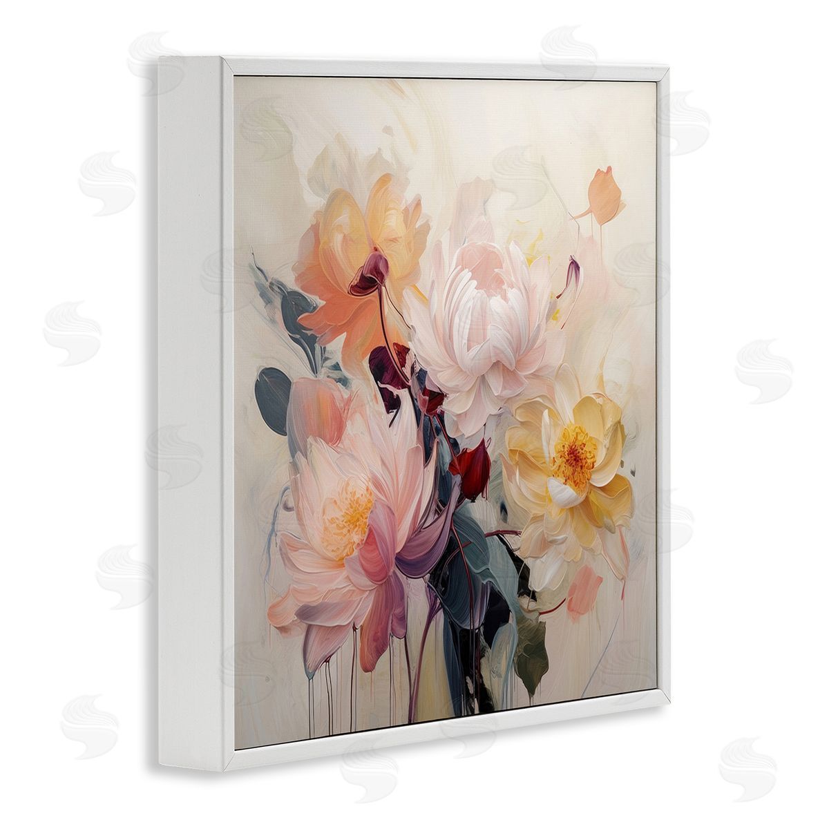 Irena Orlov Elegant Blooming Dahlias White Framed Giclee Wall Art Print