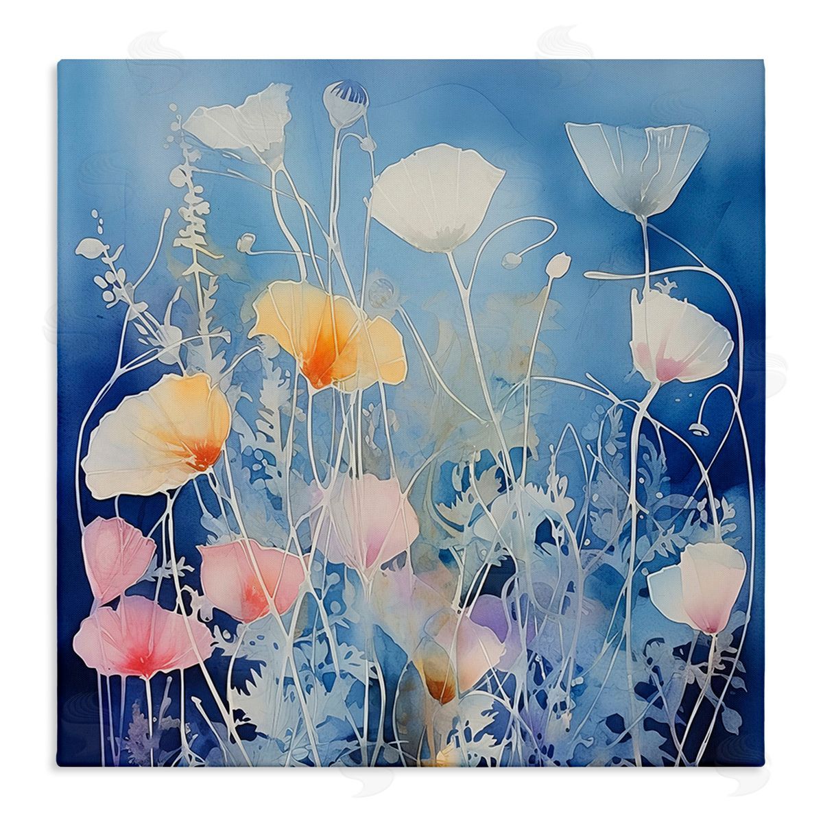 Irena Orlov Tranquil Blue Poppies Canvas Wall Art Print
