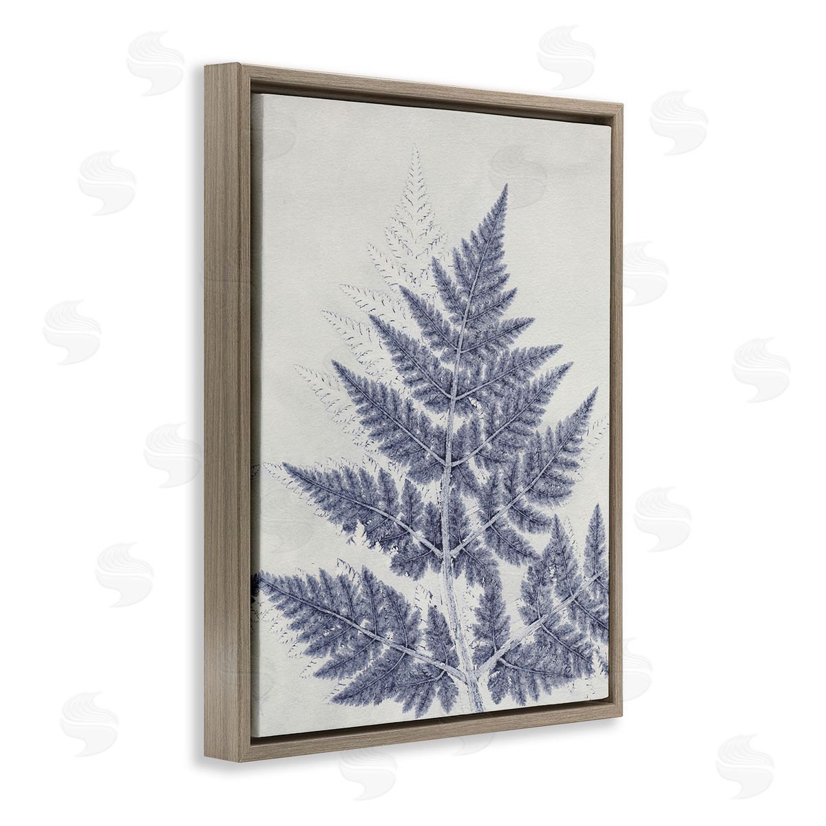 Pernille Folcarelli Blue Fern Imprint Brown Floating Frame Canvas Wall Art Print