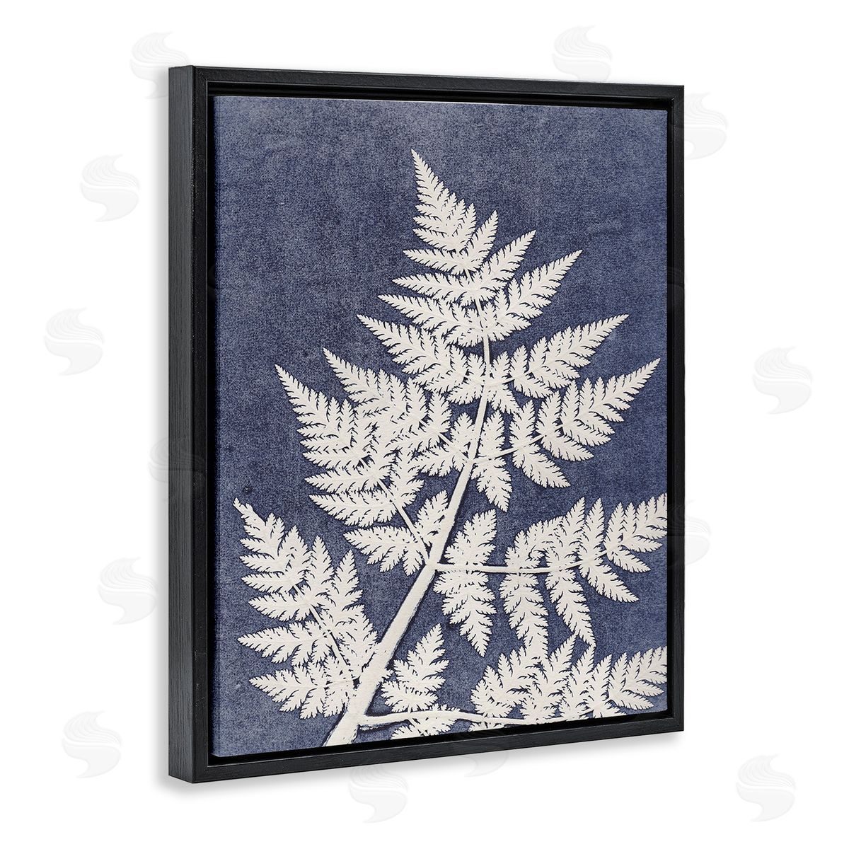 Pernille Folcarelli Forest Fern Silhouette Black Floating Frame Canvas Wall Art Print