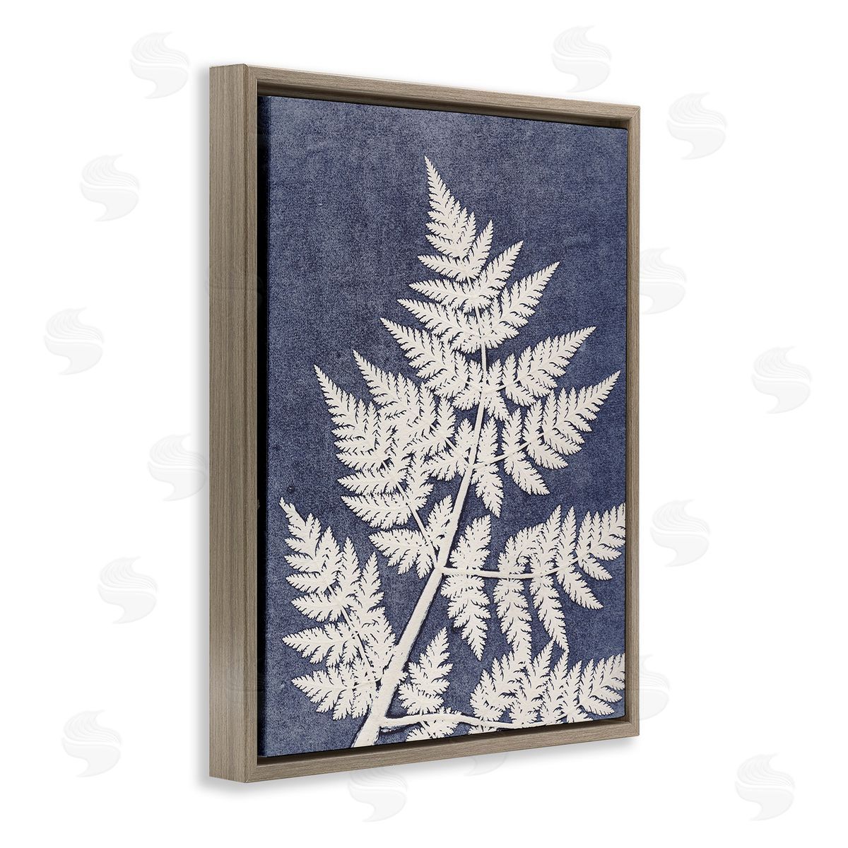 Pernille Folcarelli Forest Fern Silhouette Brown Floating Frame Canvas Wall Art Print
