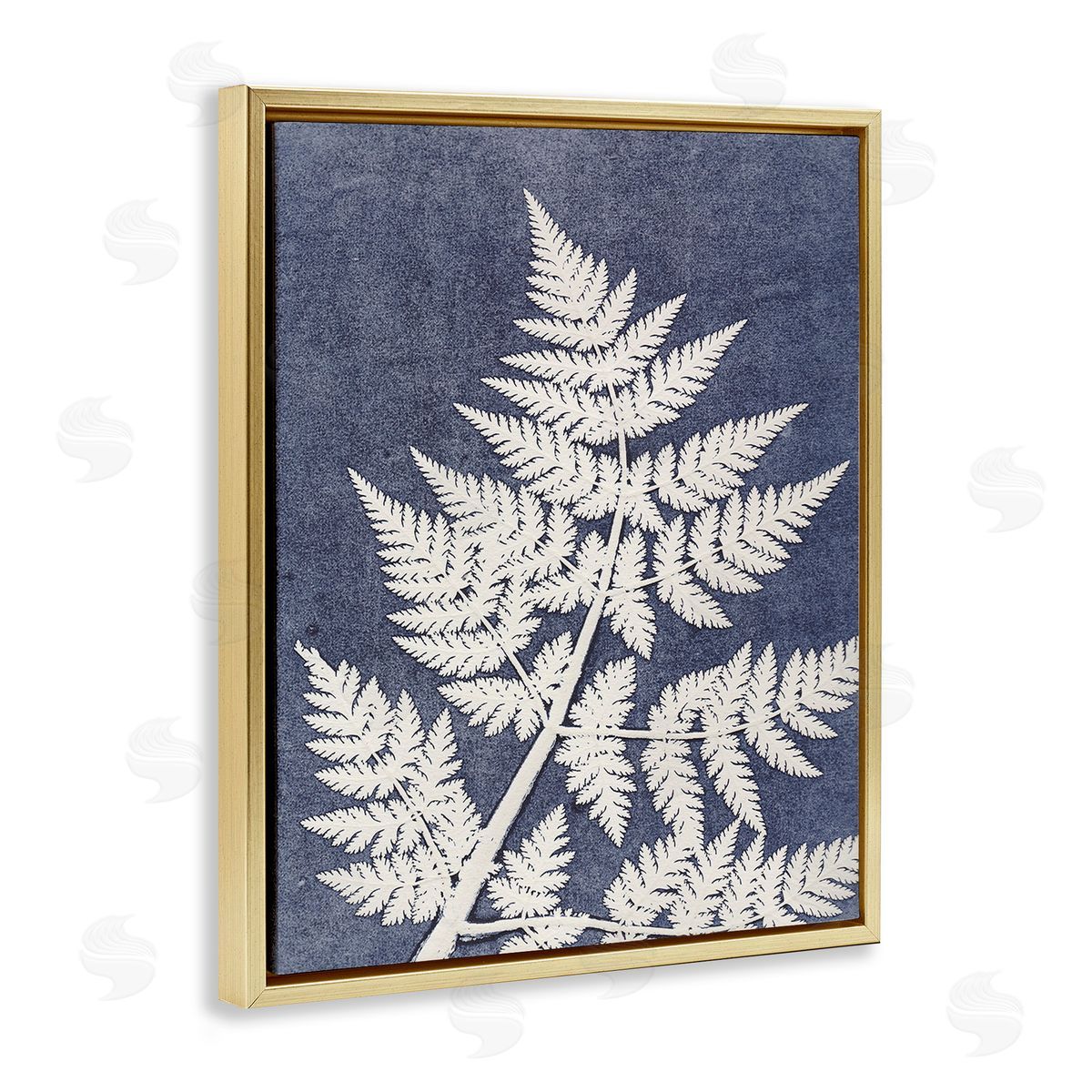 Pernille Folcarelli Forest Fern Silhouette Gold Floating Frame Canvas Wall Art Print