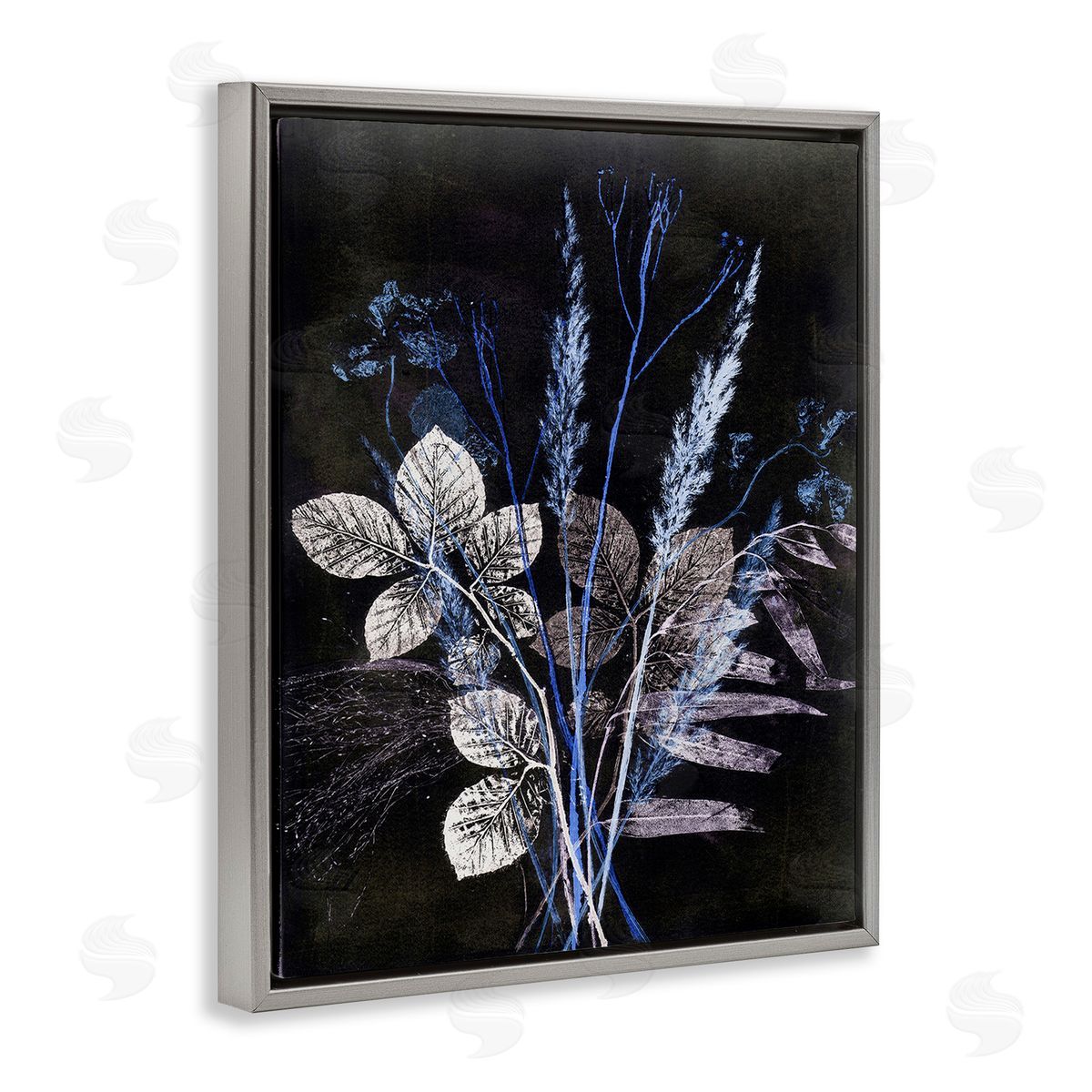 Pernille Folcarelli Forest Botanical Impressions Gray Floating Frame Canvas Wall Art Print