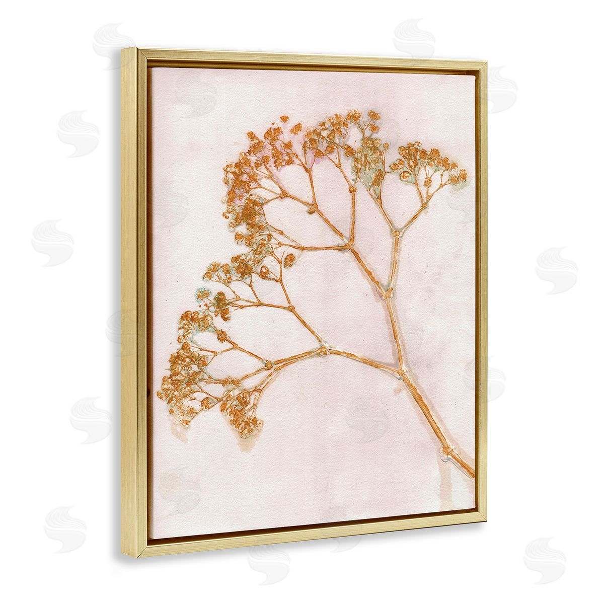Pernille Folcarelli Cottage Botanical Branches Gold Floating Frame Canvas Wall Art Print