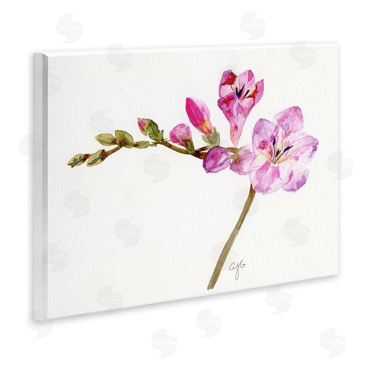 Alexandria Gilbert Kincaid Orchid Flower Sprig Wooden Wall Plaque Art Print