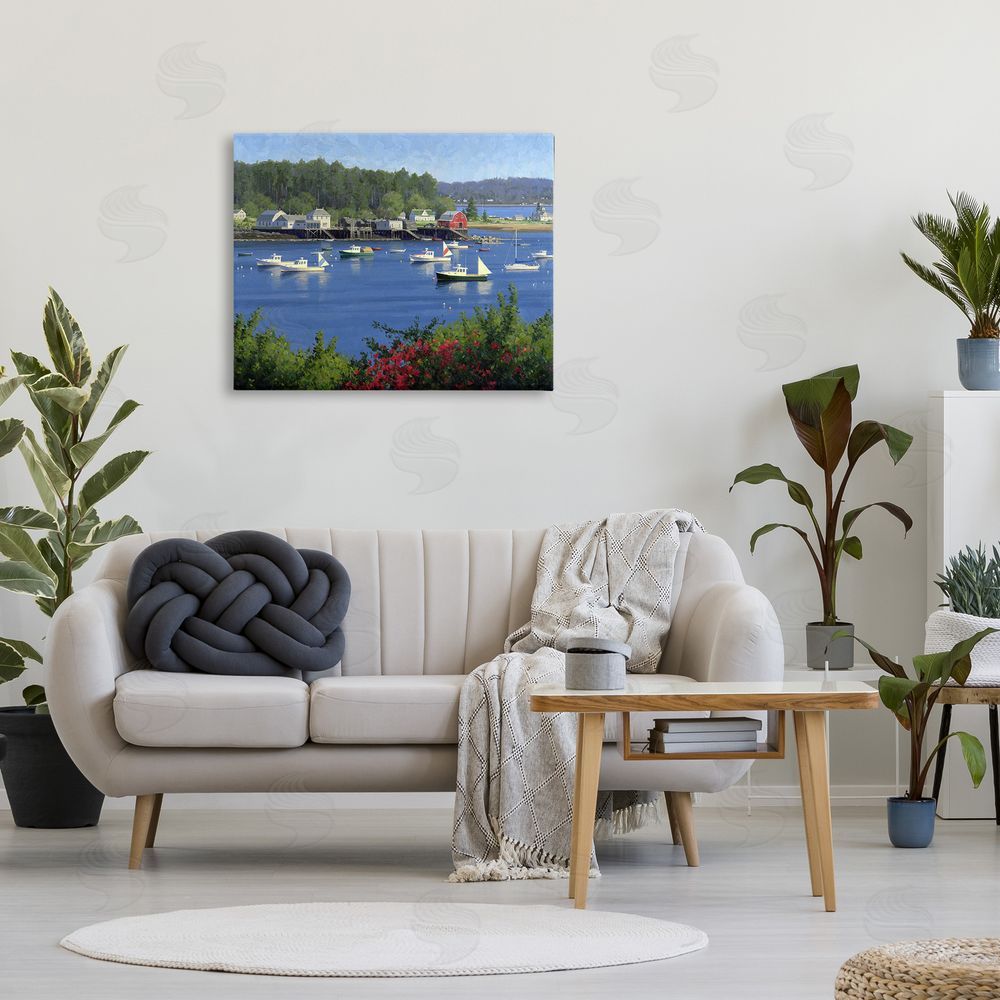 Jimmy Dyer Summer Harbor Inlet Canvas Wall Art Print in Room