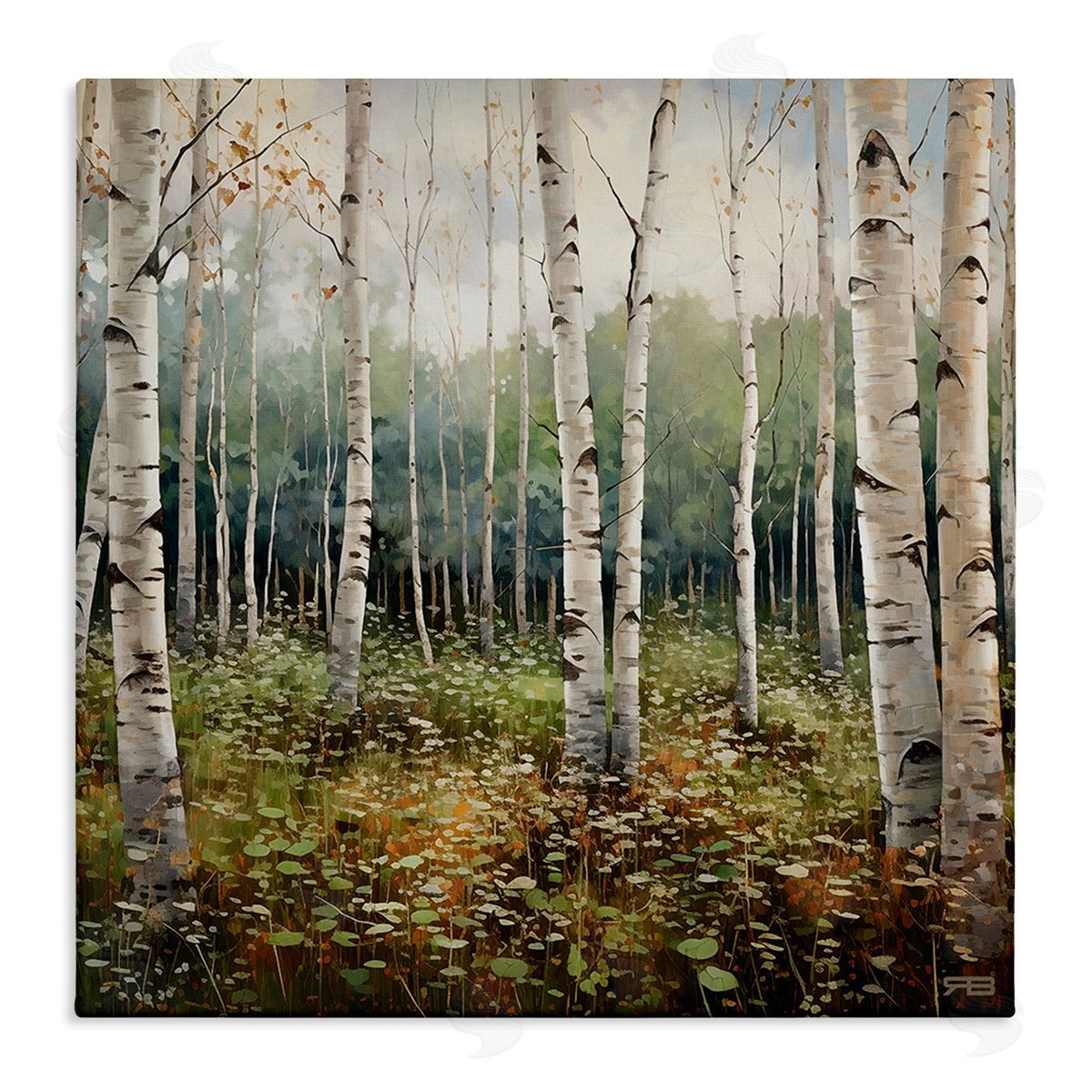 RB Birch Forest Vegetation Canvas Wall Art Print
