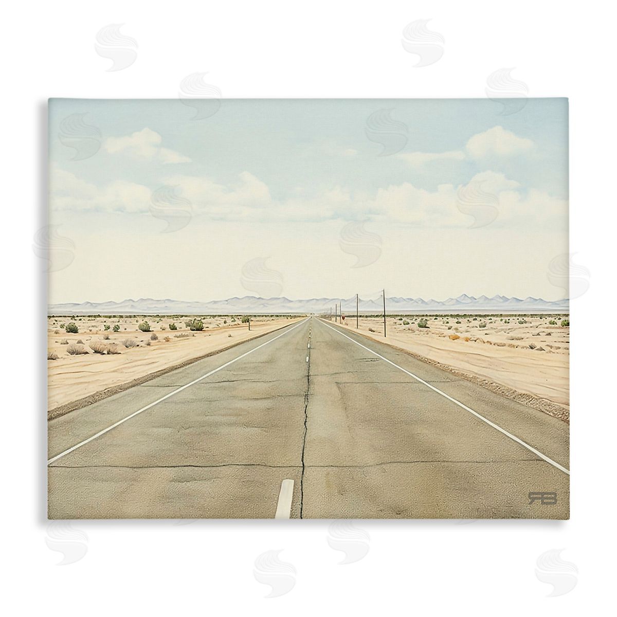 RB Scenic Desert Road Canvas Wall Art Print