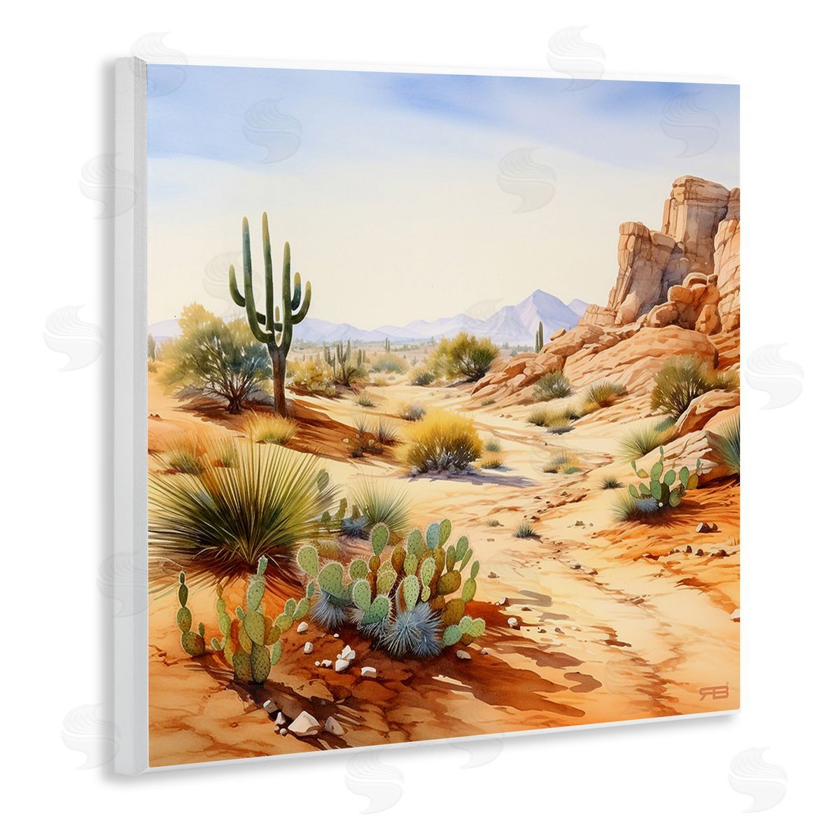RB Scenic Desert Plateau Wooden Wall Plaque Art Print