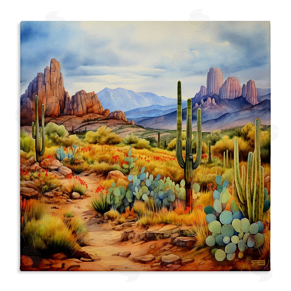 RB Vast Desert Mesa Canvas Wall Art Print